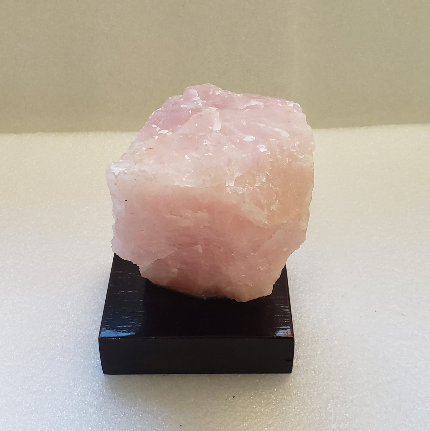 Rose Quartz on Wooden Base - Mala & Me