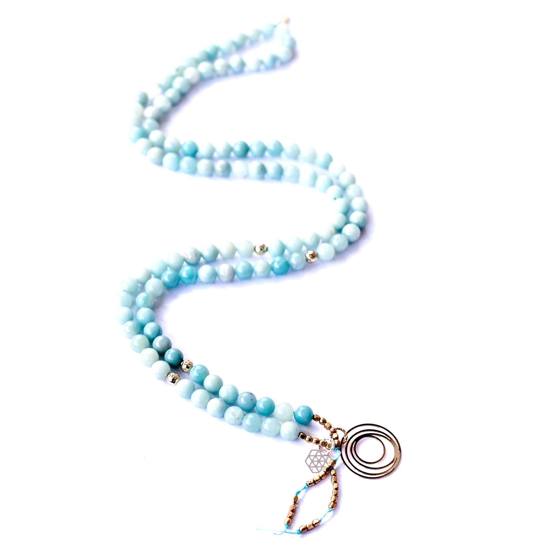 Connection Mala - Mala & Me- Gemstones with beautiful geometric pendents inspired by nature- Jewlery used for meditation, setting intentions and enhancing your yoga practice. Each gemstone holds unique healing properties