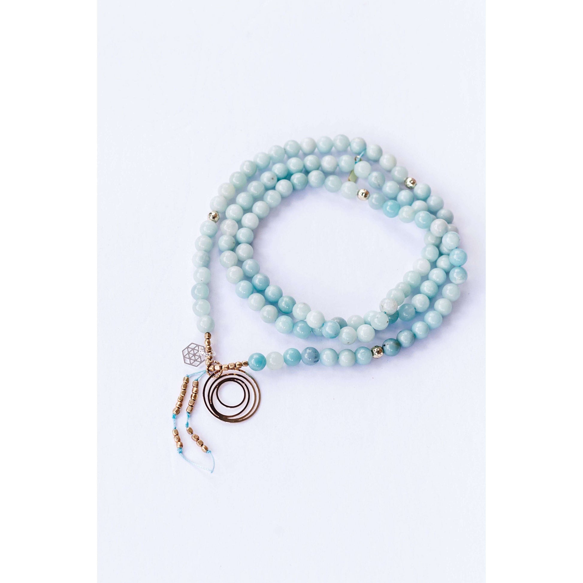 Connection Mala - Mala & Me- Gemstones with beautiful geometric pendents inspired by nature- Jewlery used for meditation, setting intentions and enhancing your yoga practice. Each gemstone holds unique healing properties