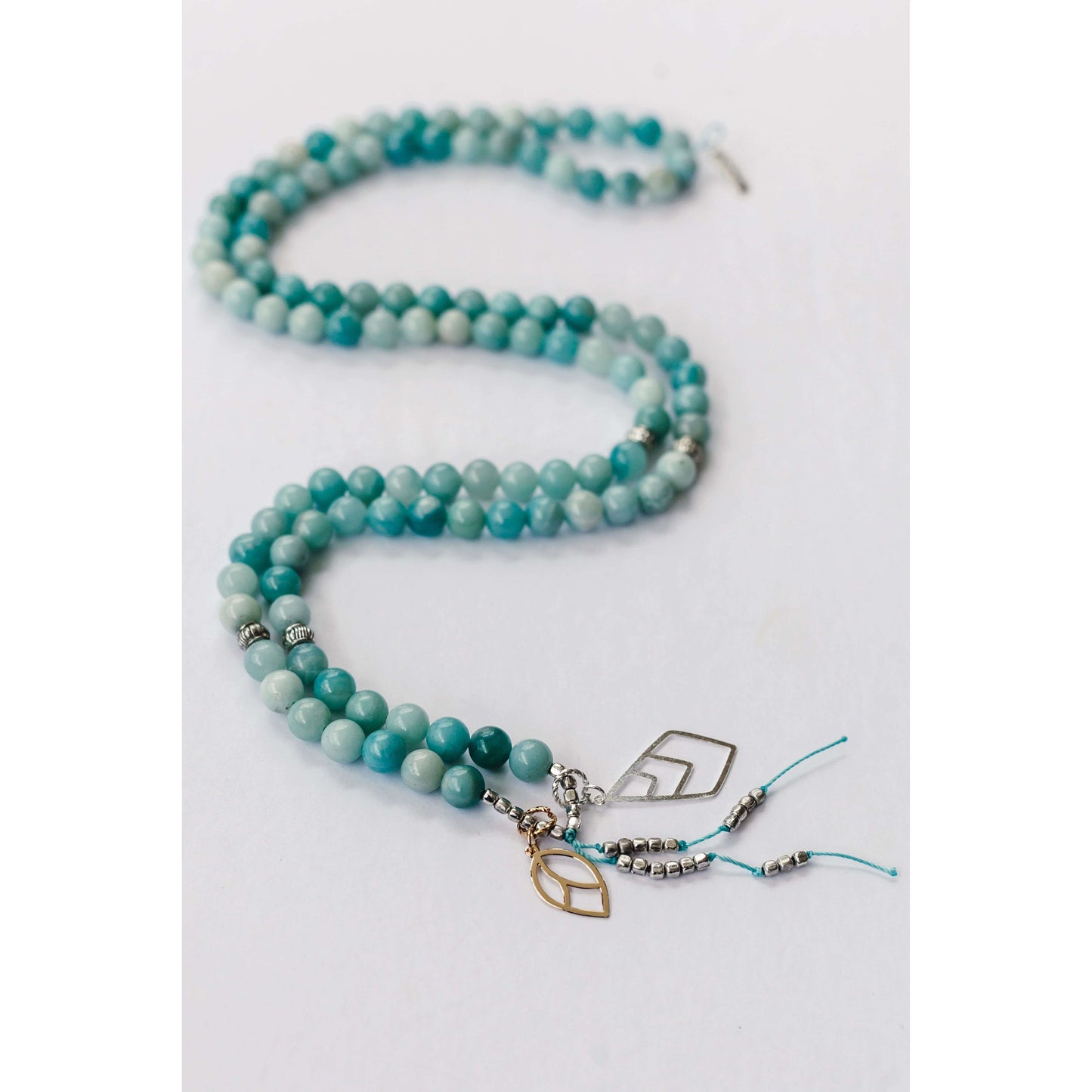Freedom Mala - Mala & Me- Gemstones with beautiful geometric pendents inspired by nature- Jewlery used for meditation, setting intentions and enhancing your yoga practice. Each gemstone holds unique healing properties