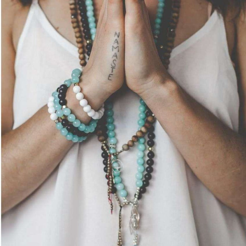 Freedom Mala - Mala & Me- Gemstones with beautiful geometric pendents inspired by nature- Jewlery used for meditation, setting intentions and enhancing your yoga practice. Each gemstone holds unique healing properties