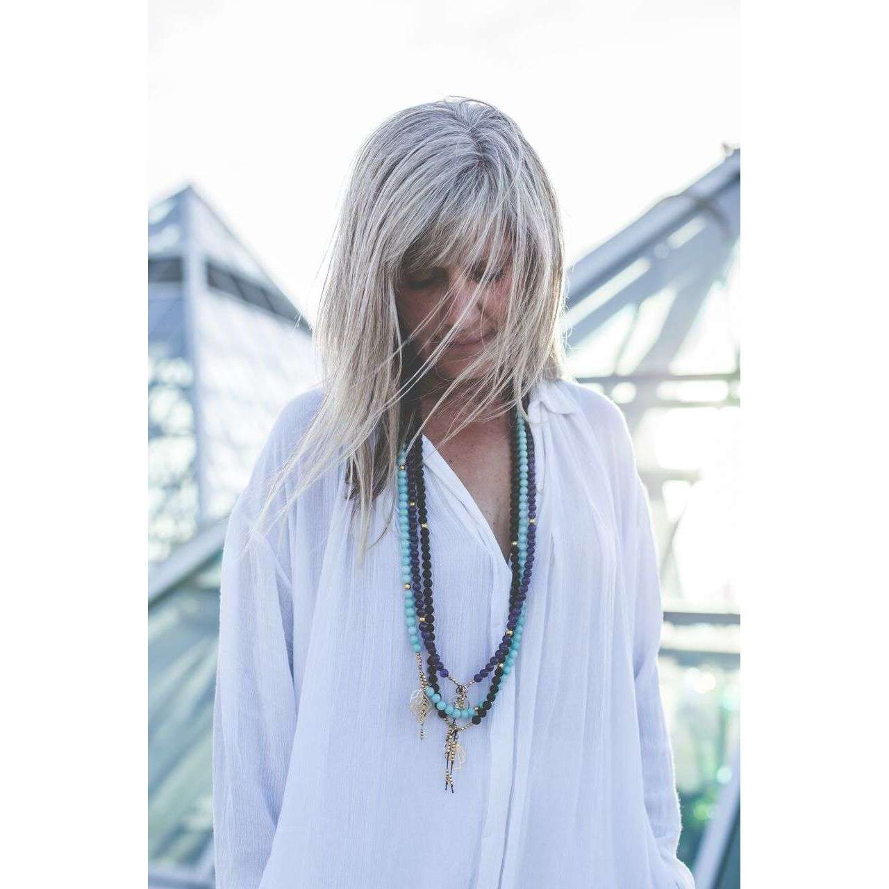 Connection Mala - Mala & Me- Gemstones with beautiful geometric pendents inspired by nature- Jewlery used for meditation, setting intentions and enhancing your yoga practice. Each gemstone holds unique healing properties