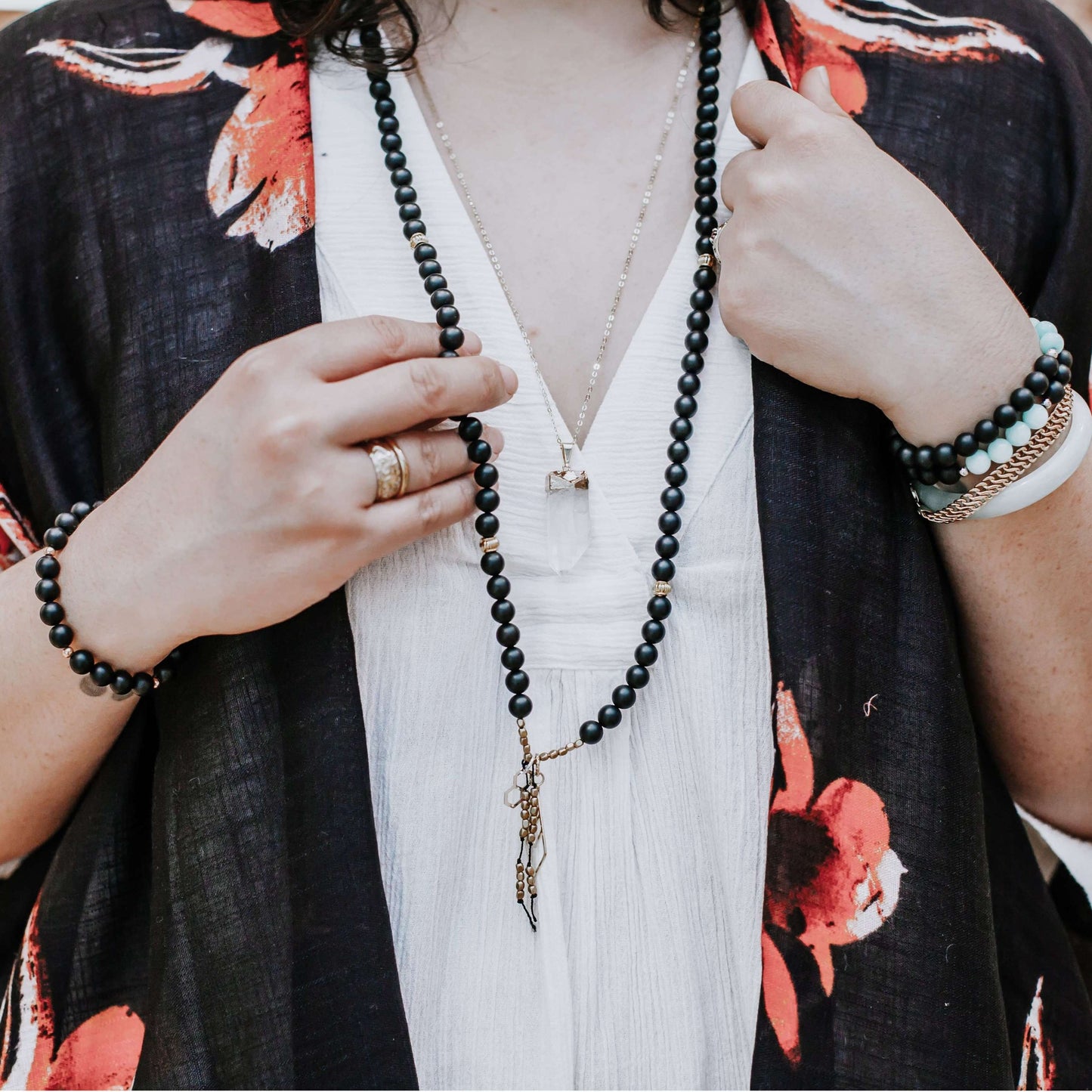 Breakthrough Mala - Mala & Me- Gemstones with beautiful geometric pendents inspired by nature- Jewlery used for meditation, setting intentions and enhancing your yoga practice. Each gemstone holds unique healing properties
