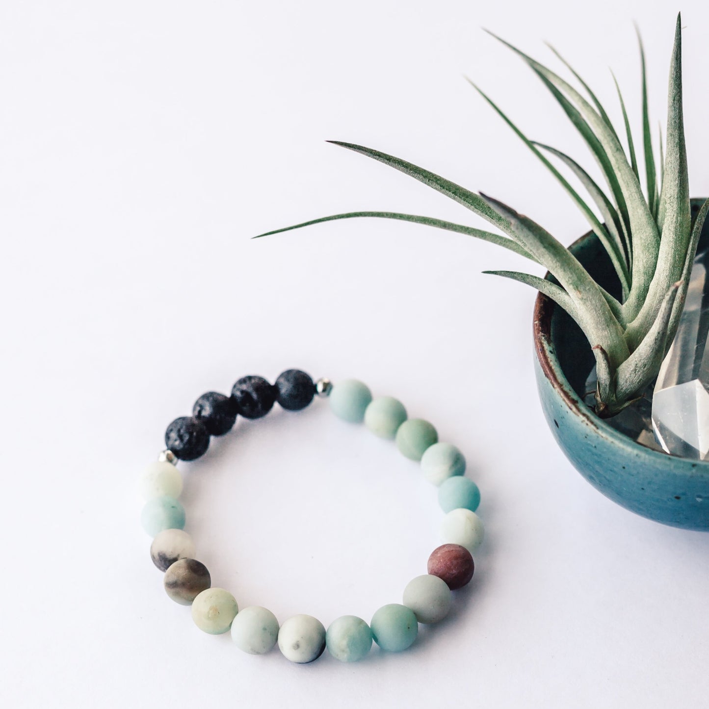 Matte Amazonite + Lava Bracelet - Mala & Me