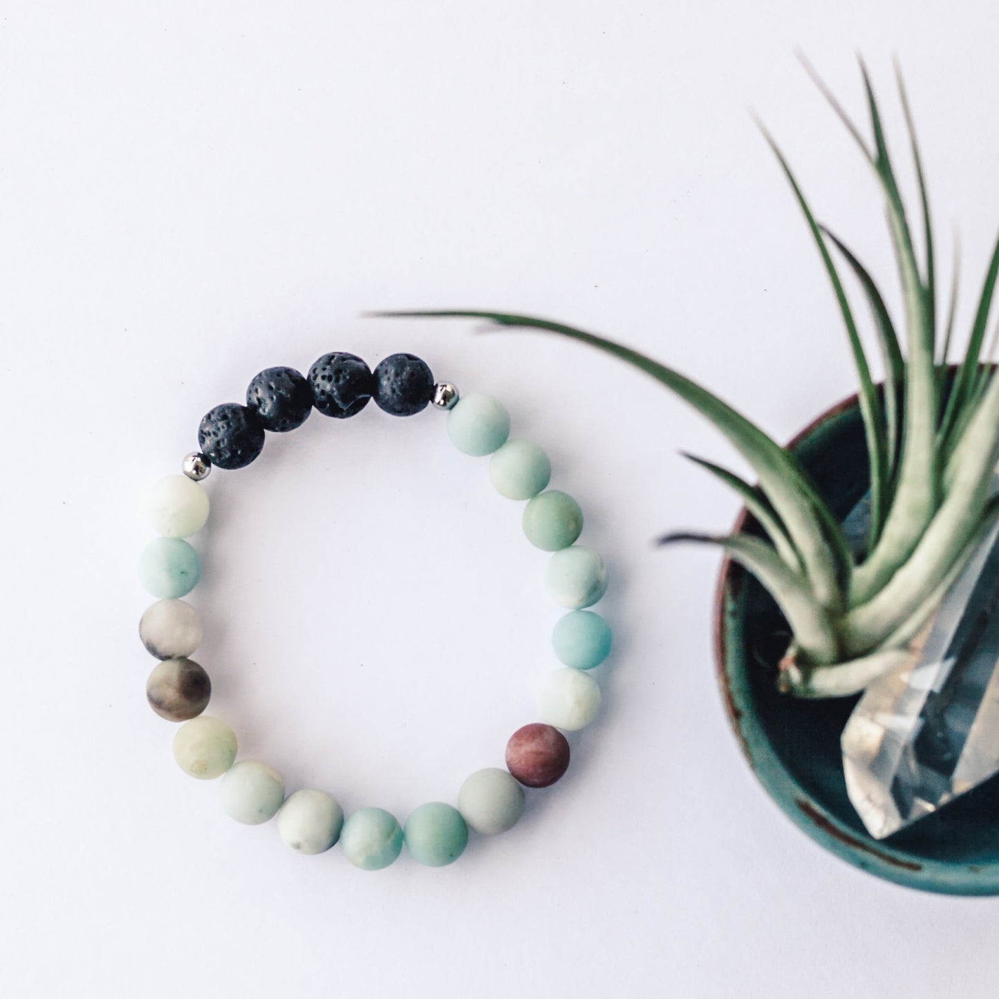 Matte Amazonite + Lava Bracelet - Mala & Me