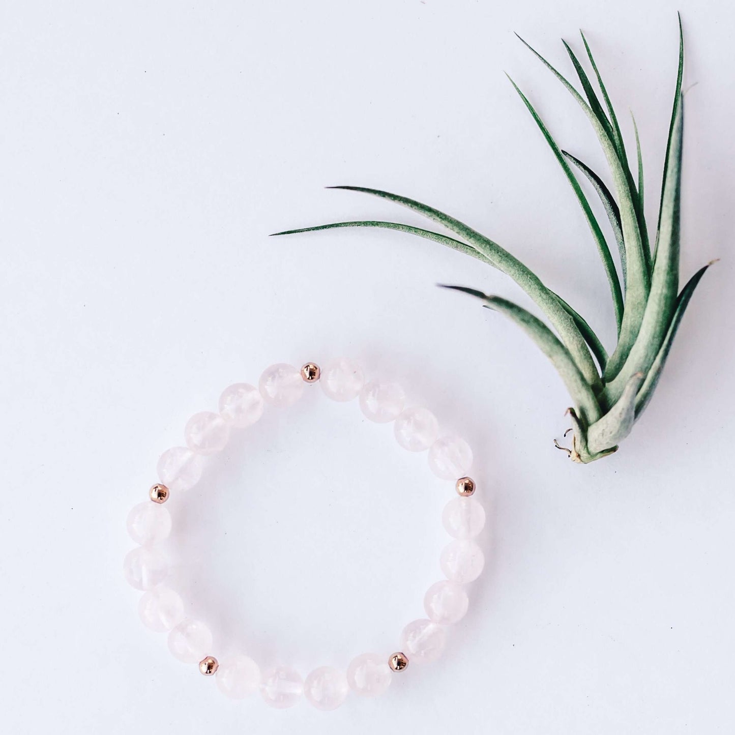 Rose Quartz Bracelet - Mala & Me- Gemstones with beautiful geometric pendents inspired by nature- Jewlery used for meditation, setting intentions and enhancing your yoga practice. Each gemstone holds unique healing properties