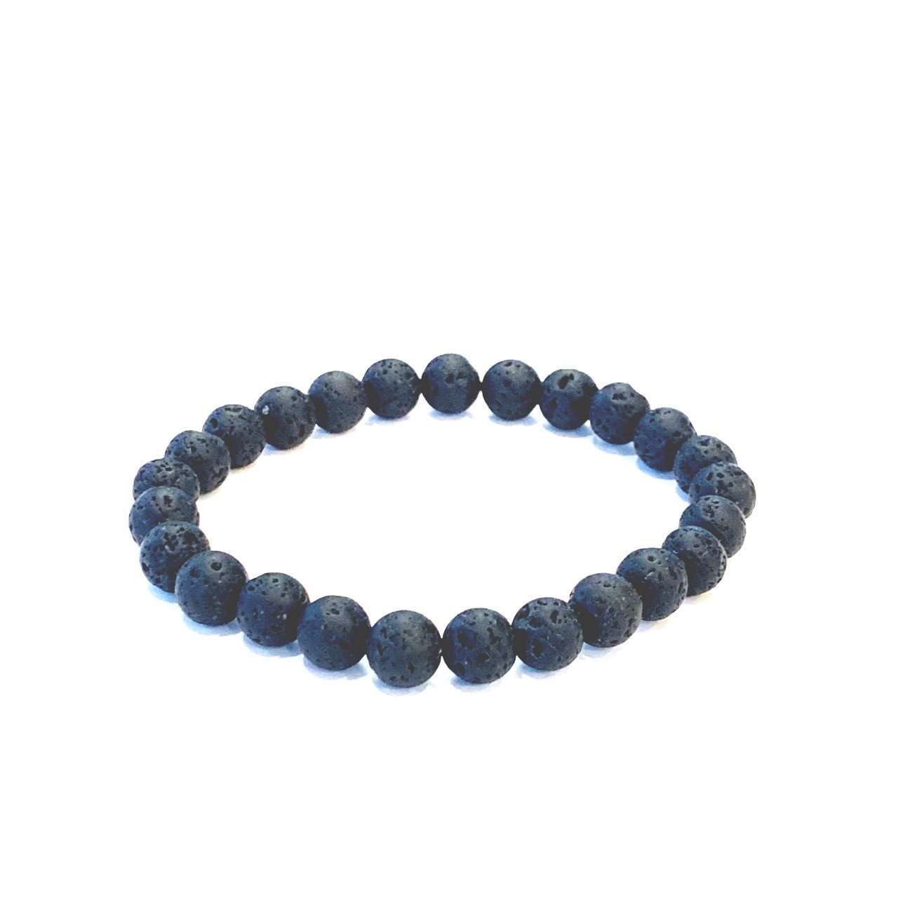 Men's Lava Bracelet - Mala & Me- Gemstones with beautiful geometric pendents inspired by nature- Jewlery used for meditation, setting intentions and enhancing your yoga practice. Each gemstone holds unique healing properties