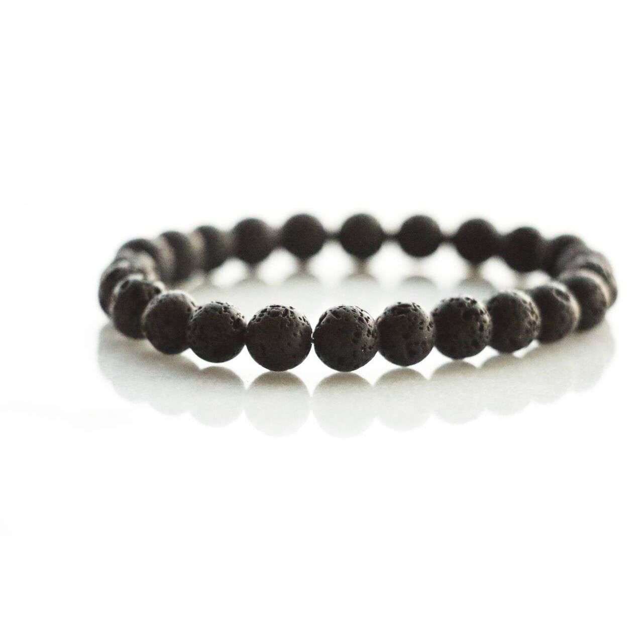 Men's Lava Bracelet - Mala & Me- Gemstones with beautiful geometric pendents inspired by nature- Jewlery used for meditation, setting intentions and enhancing your yoga practice. Each gemstone holds unique healing properties