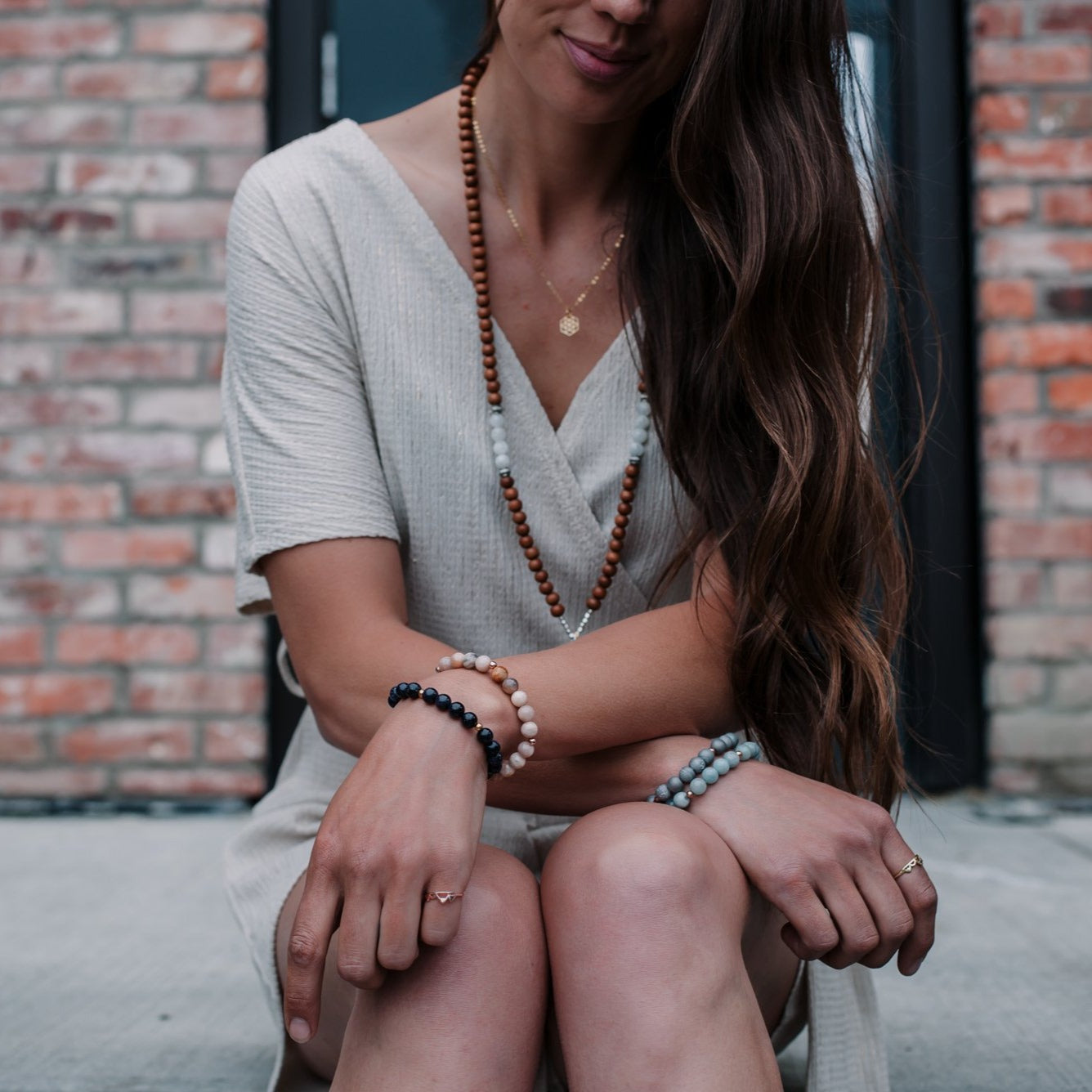 Tranquility Mala with Silver Accents - Mala & Me