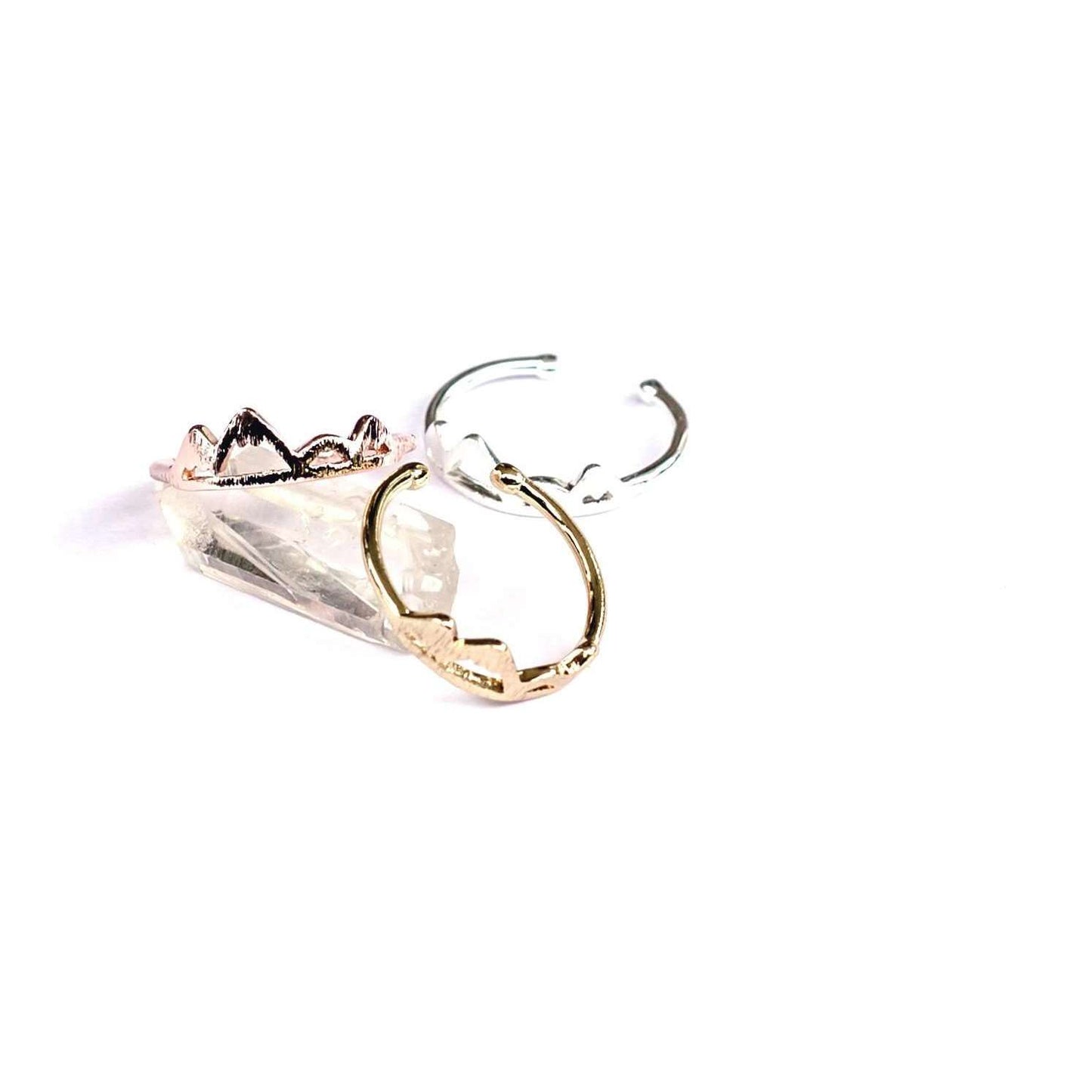 Mountain Ring - Mala & Me- Gemstones with beautiful geometric pendents inspired by nature- Jewlery used for meditation, setting intentions and enhancing your yoga practice. Each gemstone holds unique healing properties