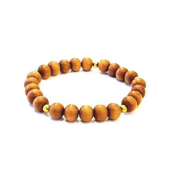 Sandalwood Bracelet - Mala & Me- Gemstones with beautiful geometric pendents inspired by nature- Jewlery used for meditation, setting intentions and enhancing your yoga practice. Each gemstone holds unique healing properties 