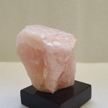 Rose Quartz on Wooden Base