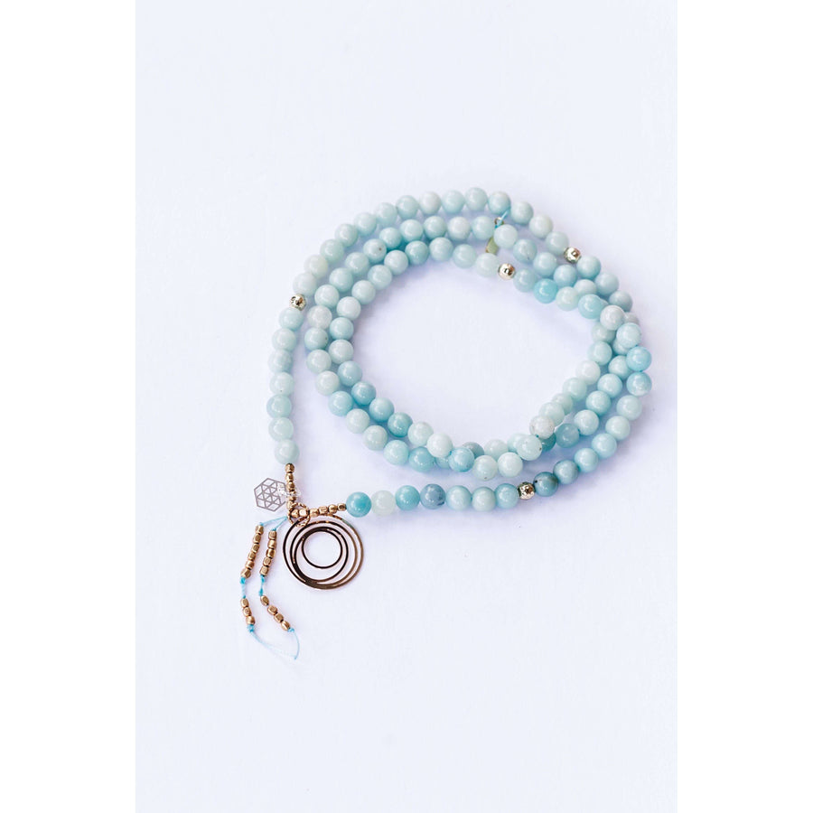 Connection Mala - Mala & Me- Gemstones with beautiful geometric pendents inspired by nature- Jewlery used for meditation, setting intentions and enhancing your yoga practice. Each gemstone holds unique healing properties 