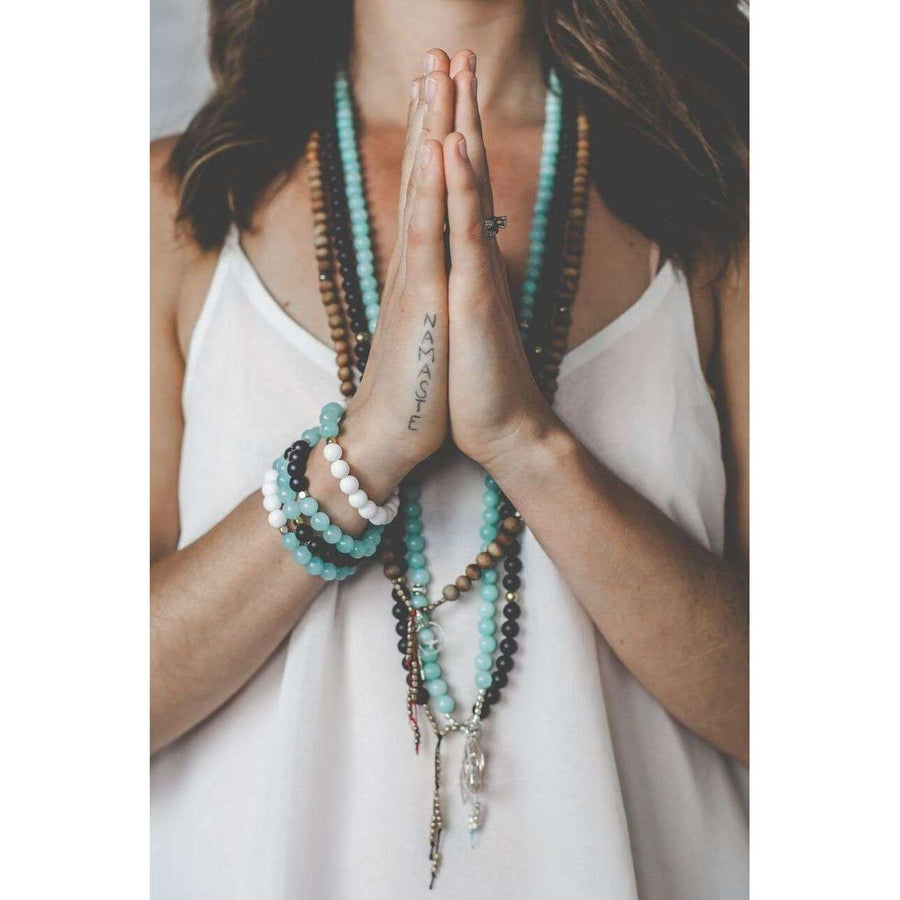 Connection Mala - Mala & Me- Gemstones with beautiful geometric pendents inspired by nature- Jewlery used for meditation, setting intentions and enhancing your yoga practice. Each gemstone holds unique healing properties 