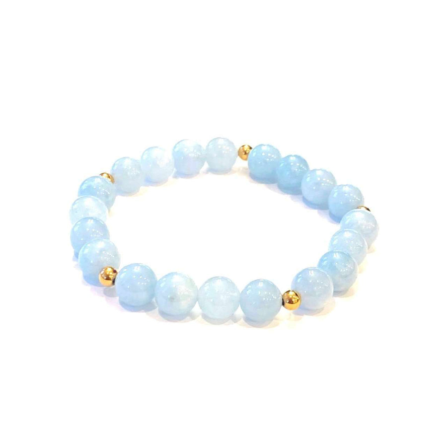 Blue Jade Bracelet - Mala & Me- Gemstones with beautiful geometric pendents inspired by nature- Jewlery used for meditation, setting intentions and enhancing your yoga practice. Each gemstone holds unique healing properties 