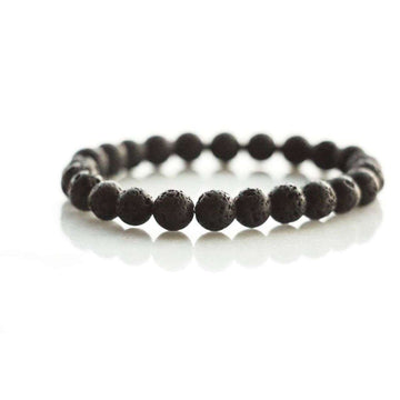 Men's Lava Bracelet - Mala & Me- Gemstones with beautiful geometric pendents inspired by nature- Jewlery used for meditation, setting intentions and enhancing your yoga practice. Each gemstone holds unique healing properties 