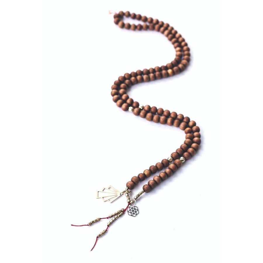 Cascade Mala - Mala & Me- Gemstones with beautiful geometric pendents inspired by nature- Jewlery used for meditation, setting intentions and enhancing your yoga practice. Each gemstone holds unique healing properties 
